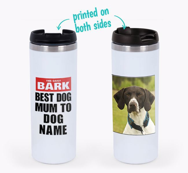 'The Daily Bark: Best Dog Mum' - Photo Upload {breedFullName} Travel Mug